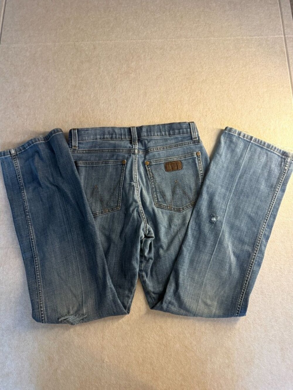 Wrangler Girls 16 Retro Relaxed Boot Jeans Blue Denim Bootcut Stretch 1001